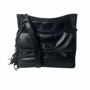 Rachel Roy, Adjustable, Rich Black Leather, Shoulder Bag, Purse, tassel, Small